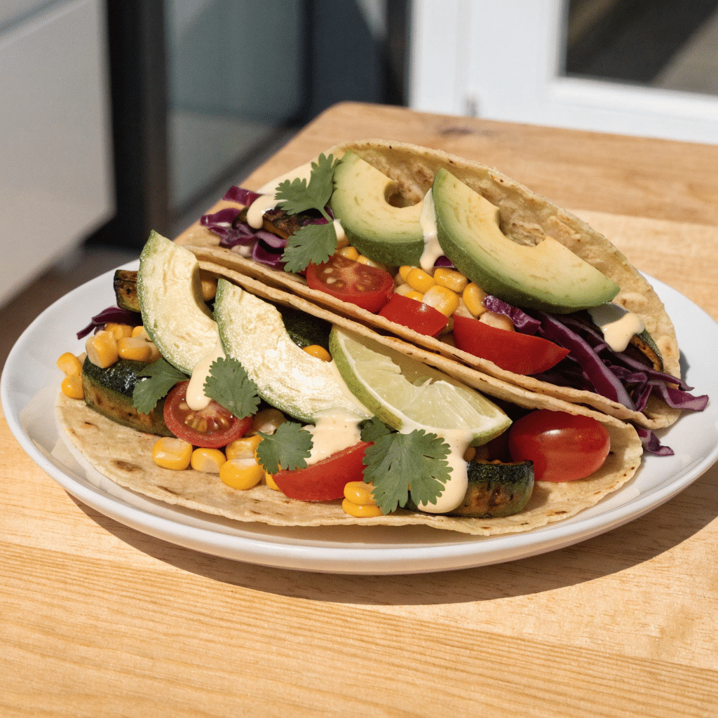 Easy Summer Veggie Tacos: A Fresh, Colorful Dinner for Warm Nights 1 realistic lifestyle blog photography of colorful e 1