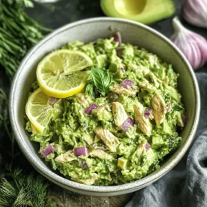 Green Goddess Chicken Salad in serving bowl