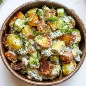 Full Crispy Smashed Potato Salad recipe card layout