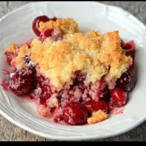 Easy Cherry Crisp recipe card