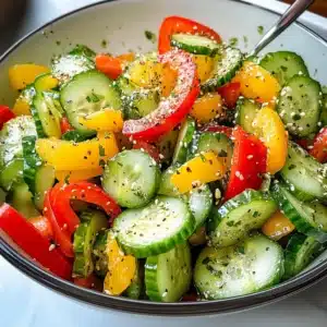 Salad with Bell Pepper and Cucumber: Fresh, Healthy, and Delicious 2 Salad with Bell Pepper and Cucumber
