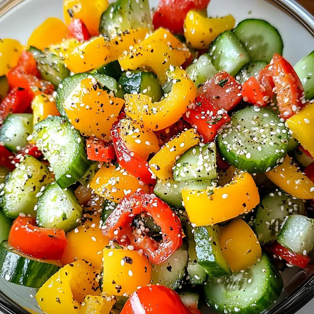Recipe card for Salad with Bell Pepper and Cucumber
