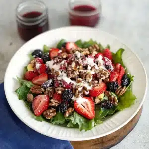 Strawberry and Candied Pecan Salad Recipe Card