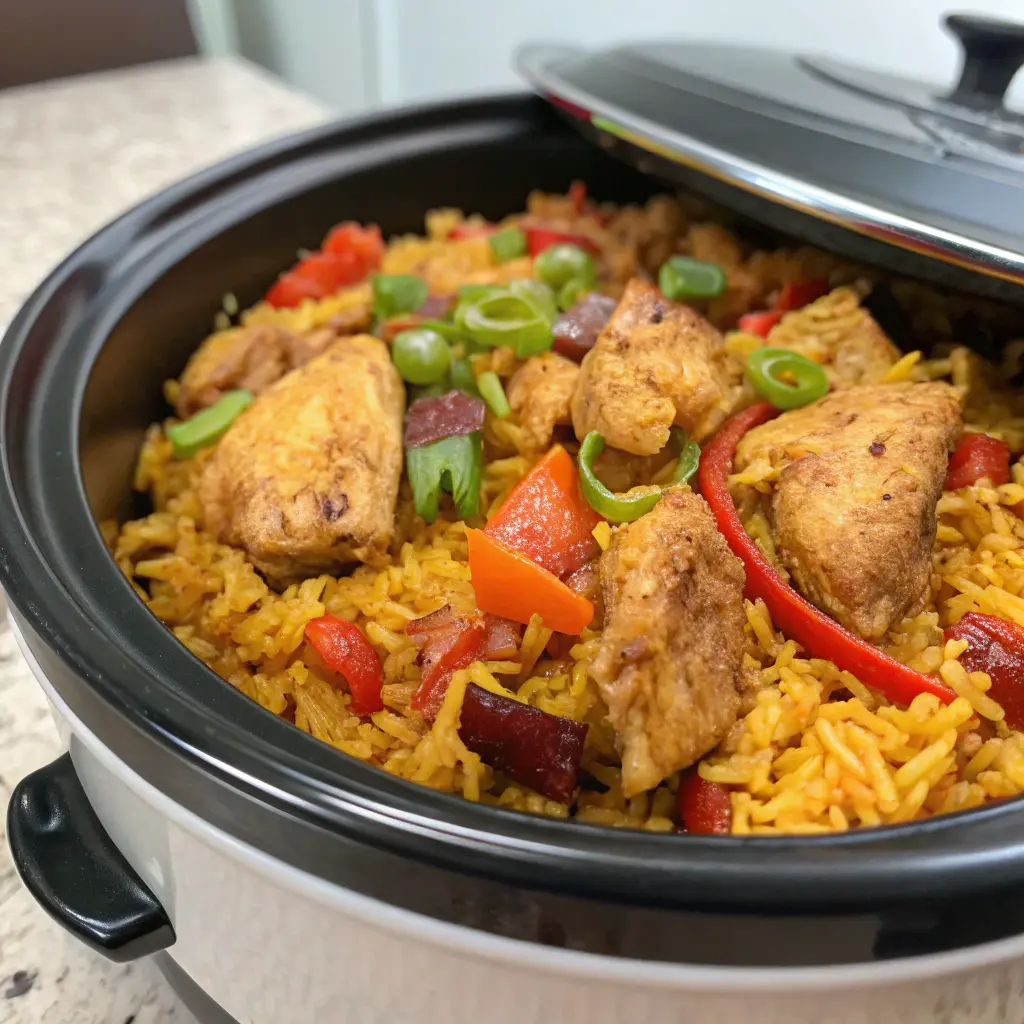 Chicken recipes for rice cooker with fresh ingredients and steam rising
