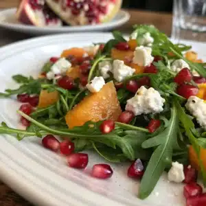 Pomegranate and Goat Cheese Arugula Salad