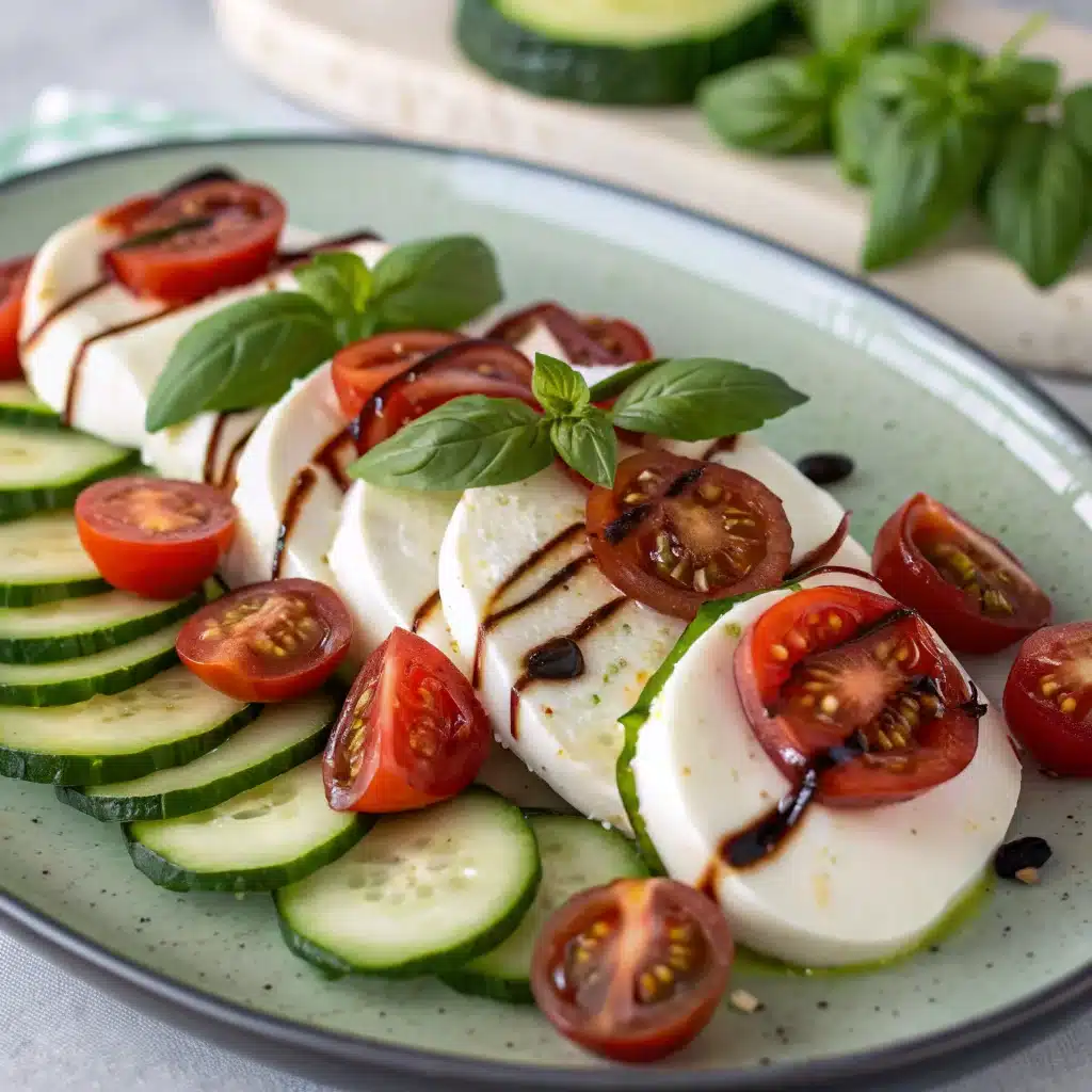 Easy Cucumber Caprese Salad
