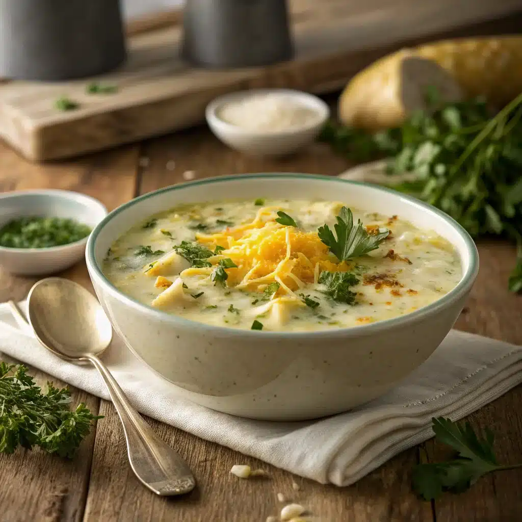 soup recipes - Cheddar Garlic Herb Potato Soup | Cozy & Creamy Comfort Food