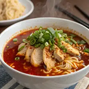 spicy ramen soup with chicken